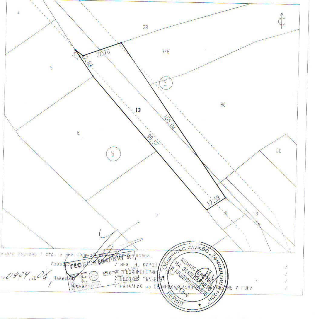 село Студена-Продавам НУПИ-2029кв.м.,115м. втори ред парцели на МАГИСТРАЛА-Е79-София-Атина